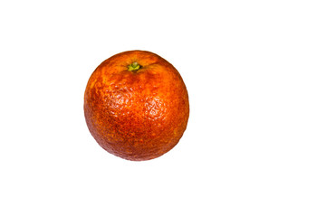 Ripe sicilian orange isolated on a white background