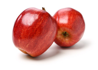 Red apples isolated on white background