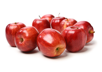 Red apples isolated on white background