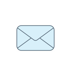 Blue envelope icon. Vector illustration. Close envelopes.