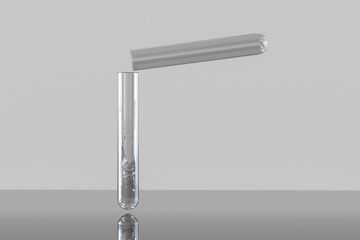Chemical test tube in the lab, 3d rendering.