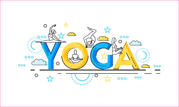 International yoga day web banner illustration