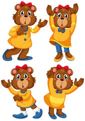 Fototapeta premium Set of bear cartoon character