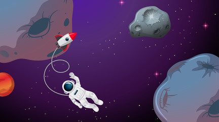 An astronaut in the space © GraphicsRF