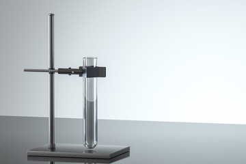 Chemical test tube in the lab, 3d rendering.