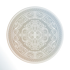 Floral ornate decorative pastel colored emblem
