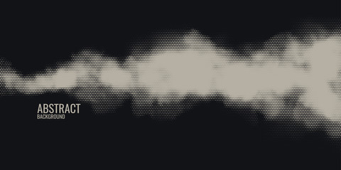 Monochrome printing raster, abstract vector halftone background.
