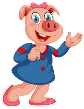 A cute pig cartoon character
