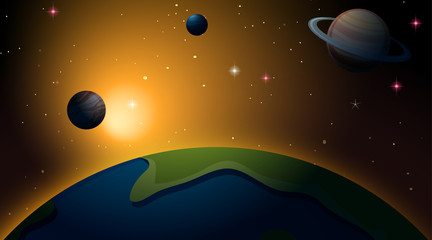 Obraz na płótnie Canvas Outer space earth scene