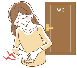 お腹に手をあてる女性 イラスト Wall Mural Wallpaper Murals さとめ