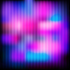 Colorful neon lines on a dark background, vector abstract illustration.