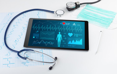 Live medical screening with medical application on tablet