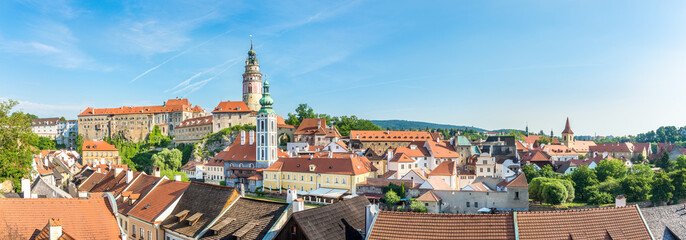 Panoramic view at the Cesky Krumlov in Czech Republic