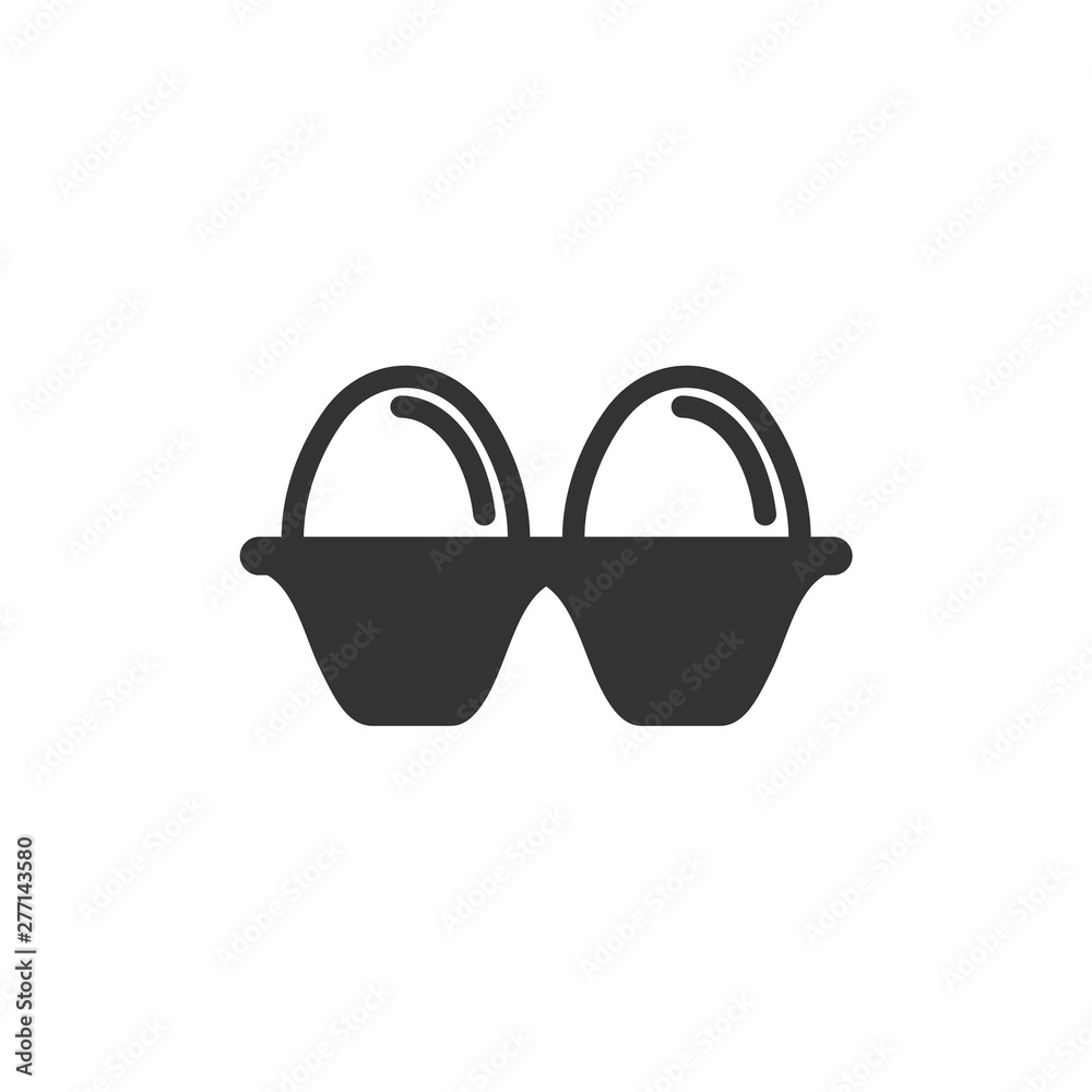 Poster egg icon template black color editable. egg breakfast food symbol vector sign isolated on white back