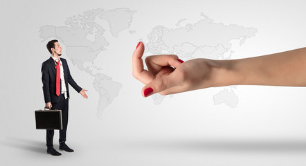 Distracted businessman with kisses on his face and business concept