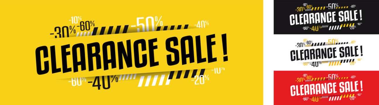 Clearance sale banner in four variations