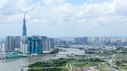 Fototapeta na wymiar Cityscape of Saigon, Ho Chi Minh City