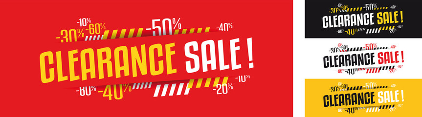 Fototapeta premium Clearance sale banner in four variations