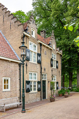 Fototapeta na wymiar The beautiful stylish outbuildings of Bouvigne Castle at Breda, Netherlands