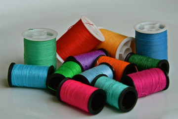Perspective view of cotton bobbins