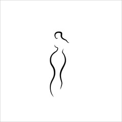 woman silhouette line illustration vector
