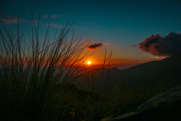 sunset in the mountains