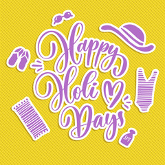 Happy holidays-  hand lettering vector.