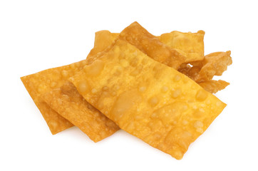 Thai fried wonton isolated on white background