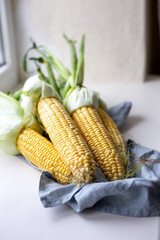 Ears of sweet corn