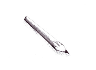 illustration of black and white pencil on white background