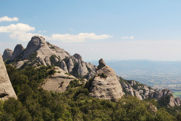 Fototapeta na wymiar Montserrat mountain terrain, Catalunya, Spain