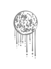 graffiti tropfen mond planet zwergplanet trabant nacht leuchten krater rund kreis weltall welt himmel scheinen clipart design © Style-o-Mat-Design