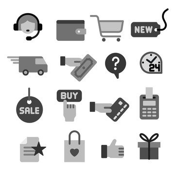 E-commerce Shop Gray Icons