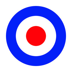 Mod target RAF roundel. Royal Air Force badge symbol. UK military seal. Non combat aircraft roundel. - obrazy, fototapety, plakaty