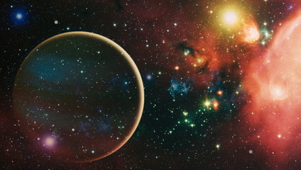 planets, stars and galaxies in outer space showing the beauty of space exploration. Elements...