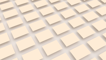 Blank beige quadrangles on a white background, 3d illustration
