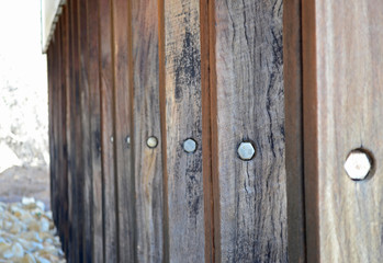 Obraz premium Close up of wooden wall fencing