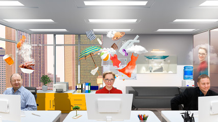 Thoughts of office workers about the possible and future