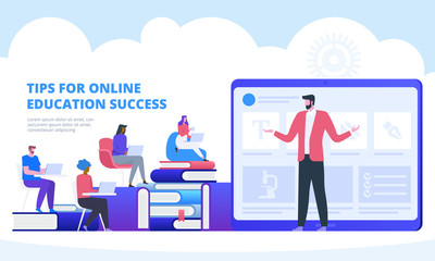 Obraz premium Online education. Webinar or video seminar concept