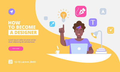 Landing page template of Graphic Designer Concept