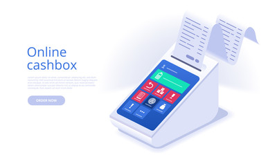 Online cashbox. Electronic receipt or invoice