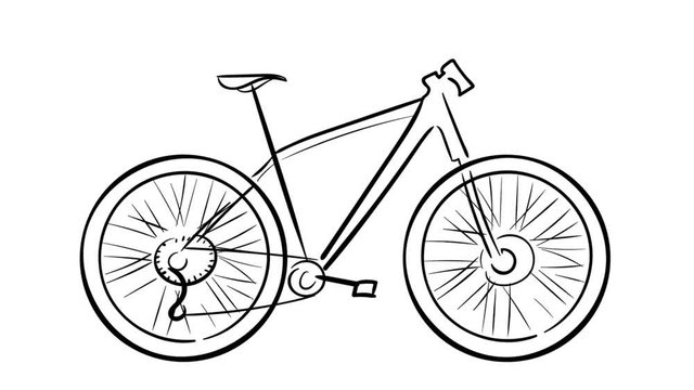 Bicycle scetch black and white