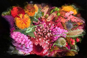 colorful floral composition for decoration