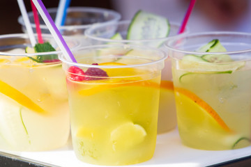 cocktails with fruits and berries