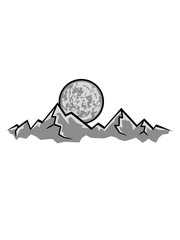 berge klettern bergsteigen hügel bergsteiger planet mond zwergplanet trabant nacht leuchten krater rund kreis weltall welt himmel scheinen clipart design © Style-o-Mat-Design