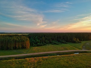 sunset over wheat field