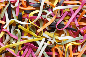 Italian pasta 6 colors as food background