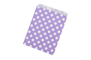open paper envelopes lavender, polka dot