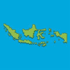 Indonesia Map Vector with blue background.