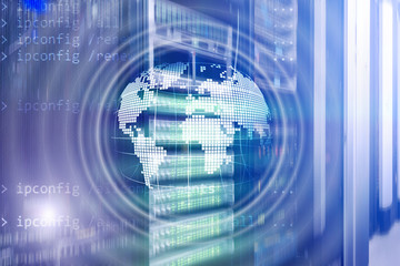 Fototapeta premium Planet Earth Hologram Globe Global communication World Wide Business concept.